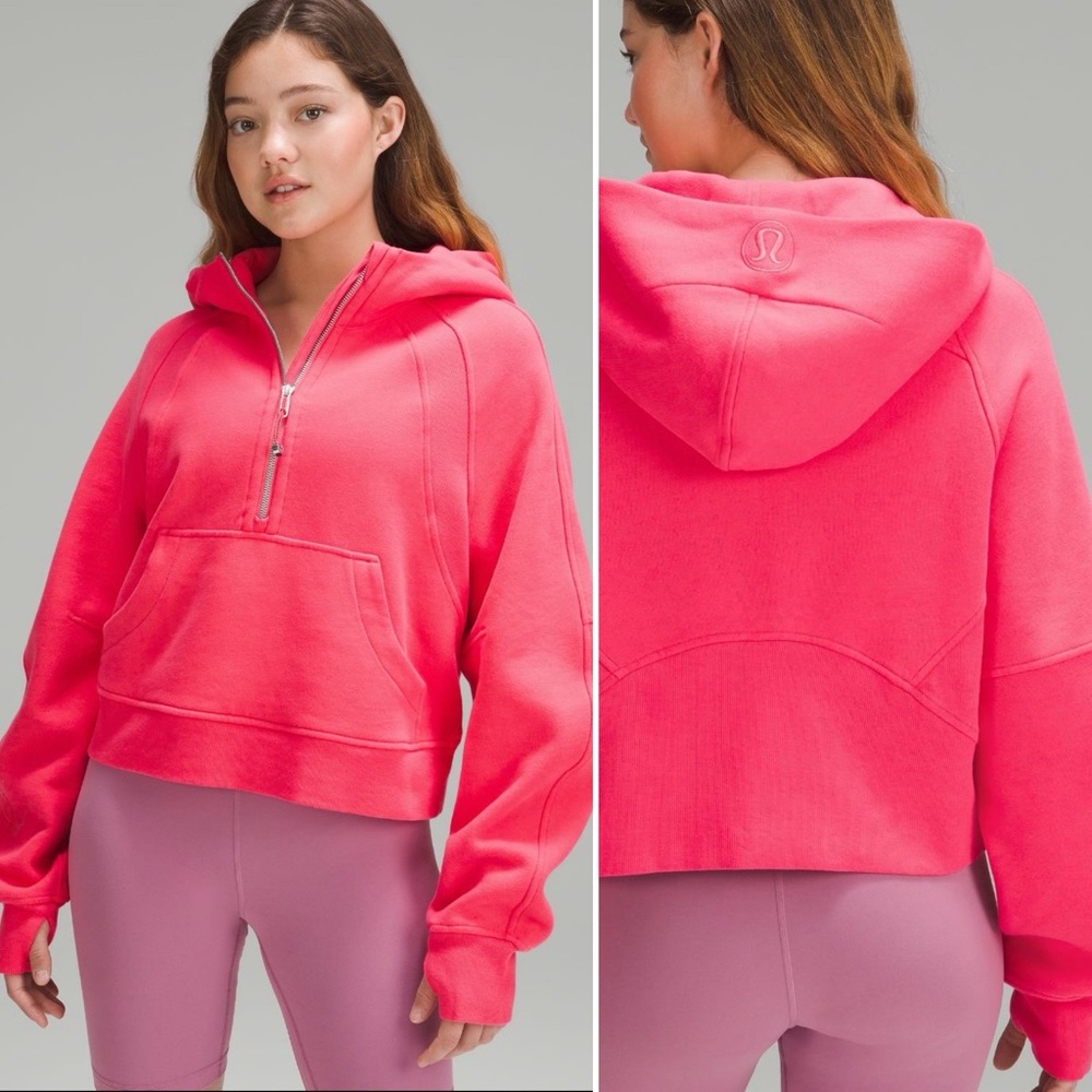 Lululemon Scuba oversized half zip hoodie in lip gloss pink size Medium/Large
